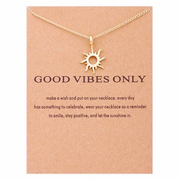 Jewelry - Good Vibes Only Sun Gold Toned Necklace